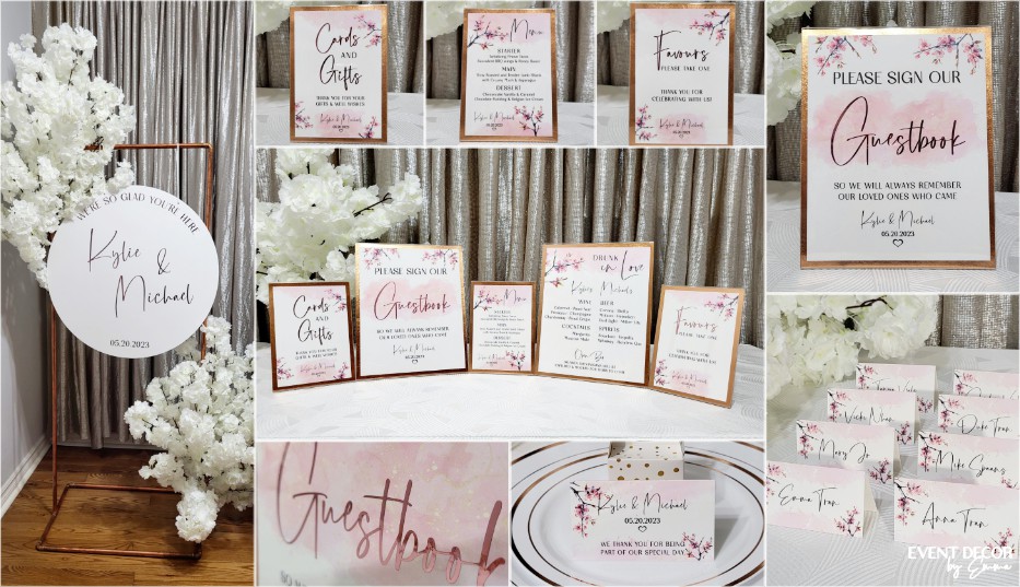 Event Decor by Emma Cherry Blossom Decor Setup Signages
