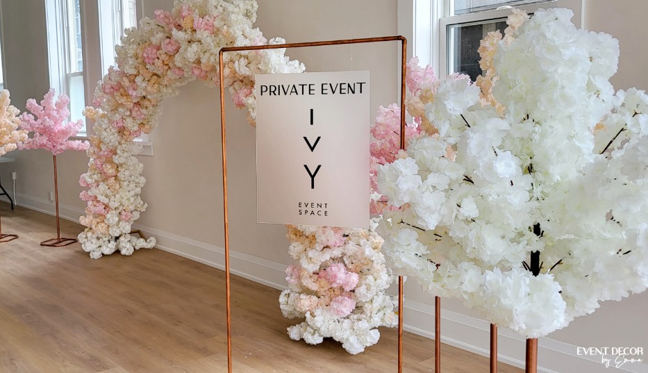 Event Decor by Emma Cherry Blossom Grand Opening Ivy Event Space